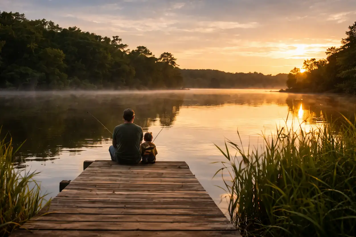 about-me-fishing-with-dad Father and Son Fishing on a Beautiful Summer Morning